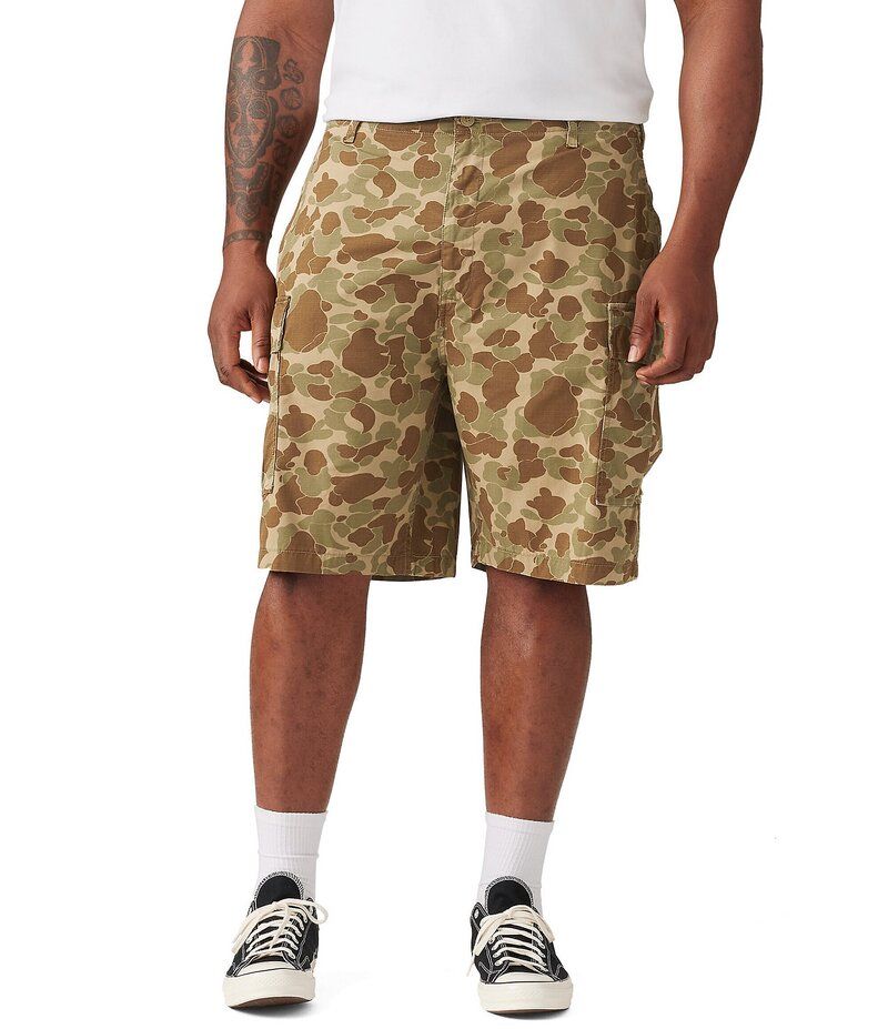 リーバイス メンズ ボトムス ハーフパンツ・ショーツ トール ショートパンツ LevisR Big Tall Duck Camo 10 Inseam Carrier Cargo Shorts Duck Camo