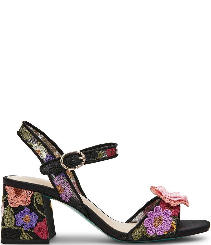 ベッツィジョンソン レディース シューズ サンダル フラワー柄 フラワー ヒール Blue by Betsey Johnson Blare Floral Ornamented Block Heel Dress Sandals Black Floral ブラック ベッツィジョンソン レディース シューズ サンダル フラワー柄 フラワー ヒール Blue by Betsey Johnson Blare Floral Ornamented Block Heel Dress Sandals Black Floral ブラック