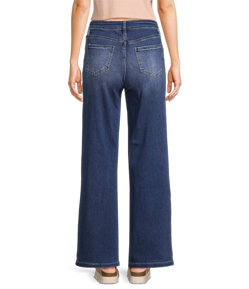 YMI ジーンズ レディース ボトムス デニムパンツ ワイドレッグ ジーンズ YMI Jeanswear Mid Rise Wide Leg Jeans Ocean Blue ブルー