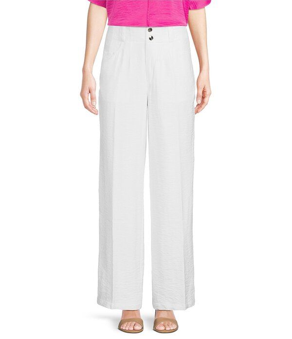 ダナキャラン レディース ボトムス カジュアルパンツ ストレート DKNY by Donna Karan Crinkle Dressing Straight Leg Pant White ホワイト