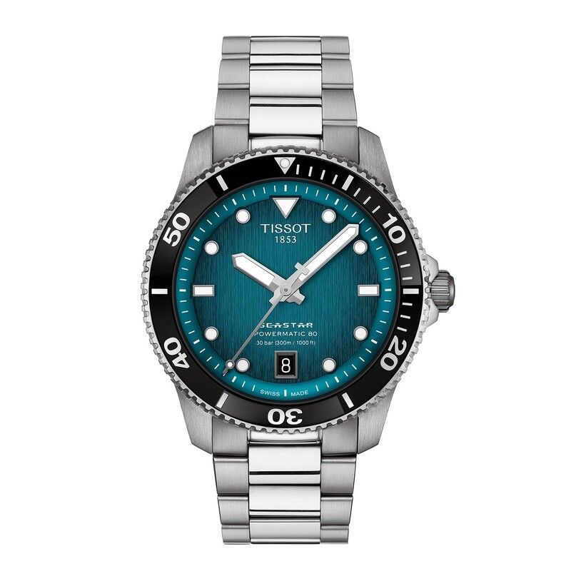 ティソット メンズ アクセサリー 腕時計 Tissot Seastar 40mm Watch TurquoiseSteel ターコイズ