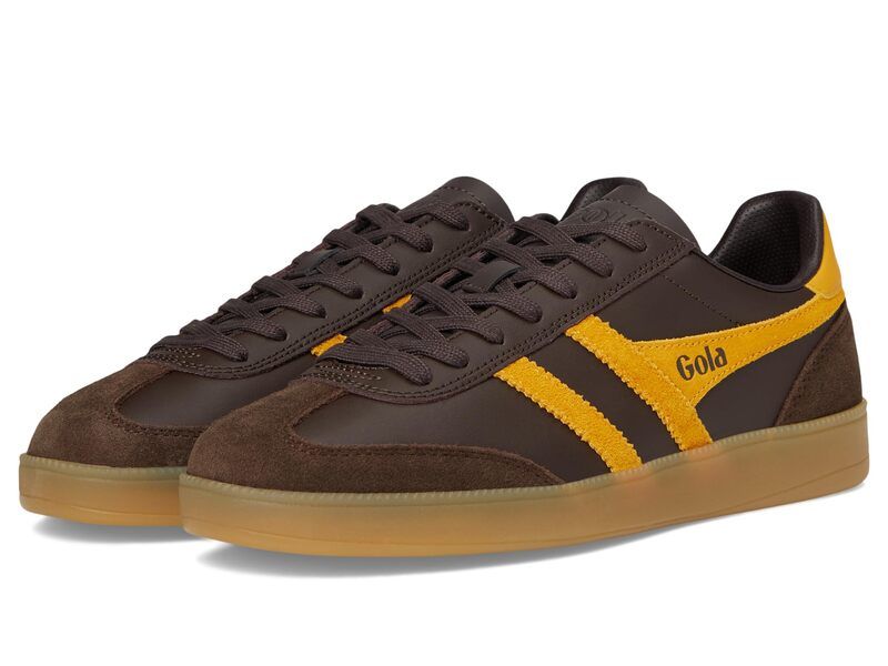 ゴラ メンズ シューズ スニーカー レザー Gola Viper Leather Dark BrownSunGum ブラウン