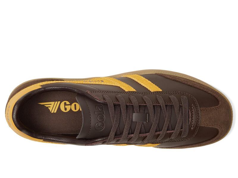 ゴラ メンズ シューズ スニーカー レザー Gola Viper Leather Dark BrownSunGum ブラウン ゴラ メンズ シューズ スニーカー レザー Gola Viper Leather Dark BrownSunGum ブラウン