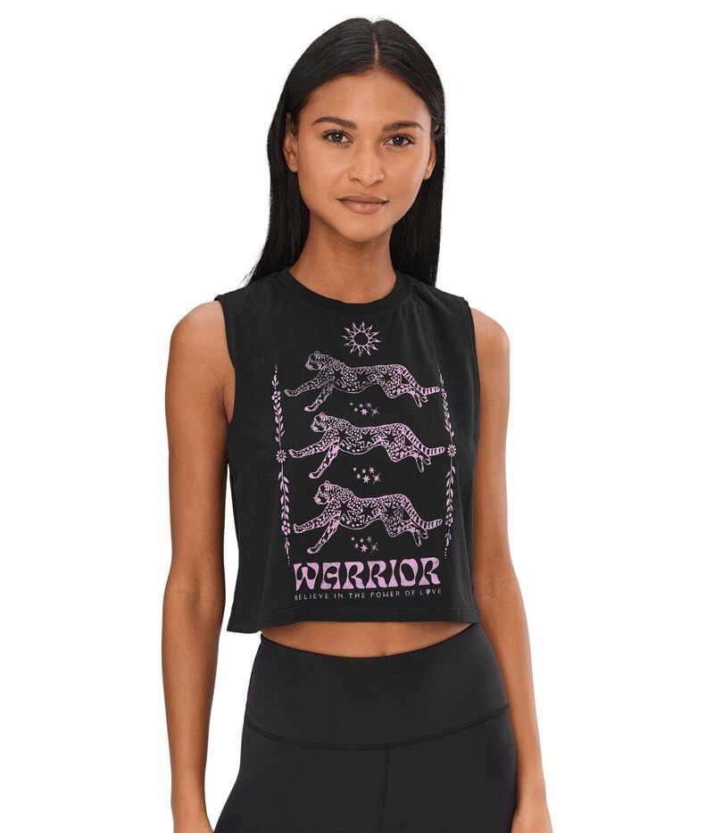 スピリチュアルギャングスタ レディース トップス シャツ Spiritual Gangster Warrior Love Spirit Crop Tank Black ブラック