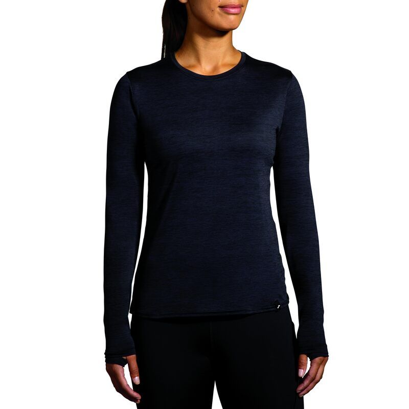ブルックス レディース トップス シャツ Brooks Luxe Long Sleeve Heather Deep Bl ヘザー