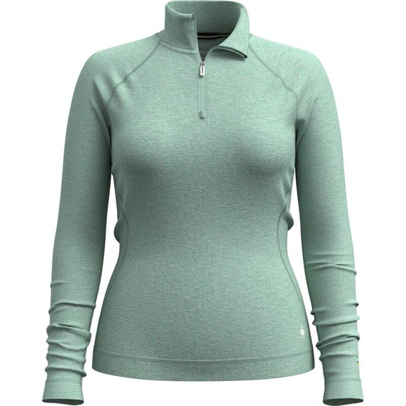 スマートウール レディース トップス シャツ Smartwool Classic Thermal Merino Base Layer 14 Zip Top Womens Arctic Green Heather ヘザー