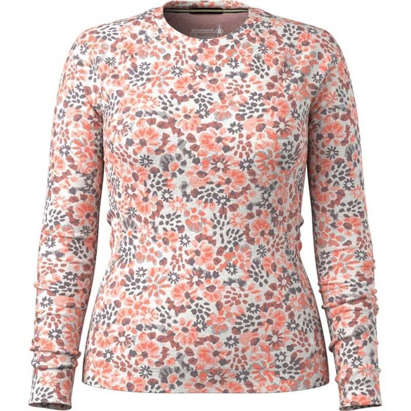 スマートウール レディース トップス シャツ Smartwool Classic Thermal Merino Base Layer Crew Top Womens Coral Reef Floral コーラル