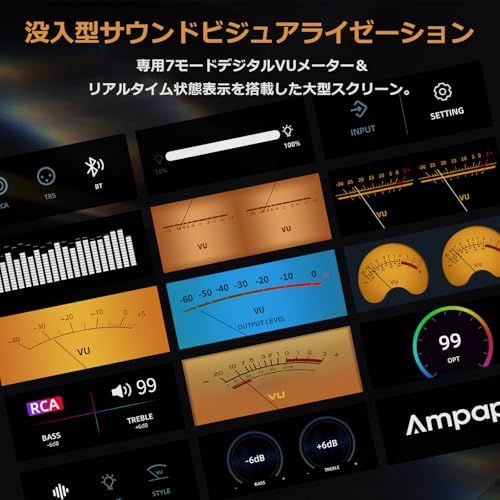 【新品】2チャンネル Bluetooth アンプ: HiFi 300W x2 ステレオアンプ with BT 5.2 | HPF | デジタルVUメーター | SUBプリアウト | TRSバランス入力 | トーンコントロール & リモコン f 34205bbf 【新品】2チャンネル Bluetooth アンプ: HiFi 300W x2 ステレオアンプ with BT 5.2 | HPF | デジタルVUメーター | SUBプリアウト | TRSバランス入力 | トーンコントロール & リモコン f 34205bbf