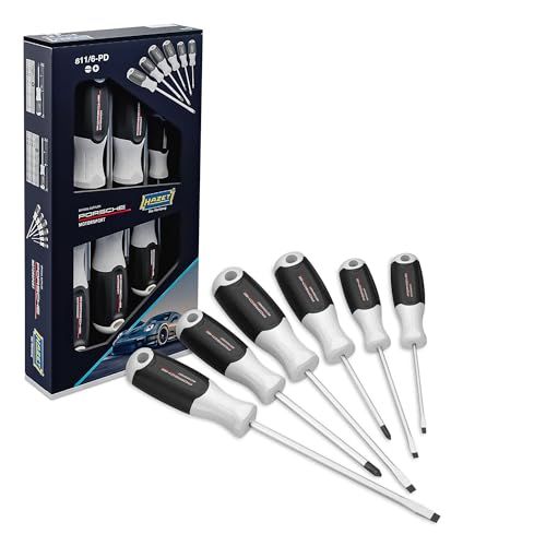 【新品】HAZET(ハゼット) ドライバーセット6本組 プラス・マイナス 3コンポーネントグリップ 整備工具 メンテナンス DIY 作業工具 滑り止め付き 精密作業 人間工学設計 【日本正規輸入品】 811/6-PD 7fc2d826