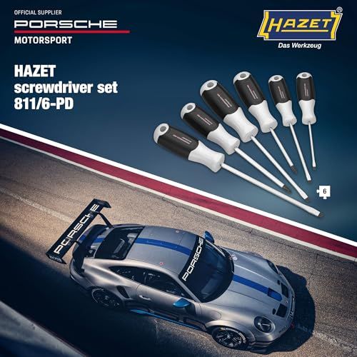 【新品】HAZET(ハゼット) ドライバーセット6本組 プラス・マイナス 3コンポーネントグリップ 整備工具 メンテナンス DIY 作業工具 滑り止め付き 精密作業 人間工学設計 【日本正規輸入品】 811/6-PD 7fc2d826