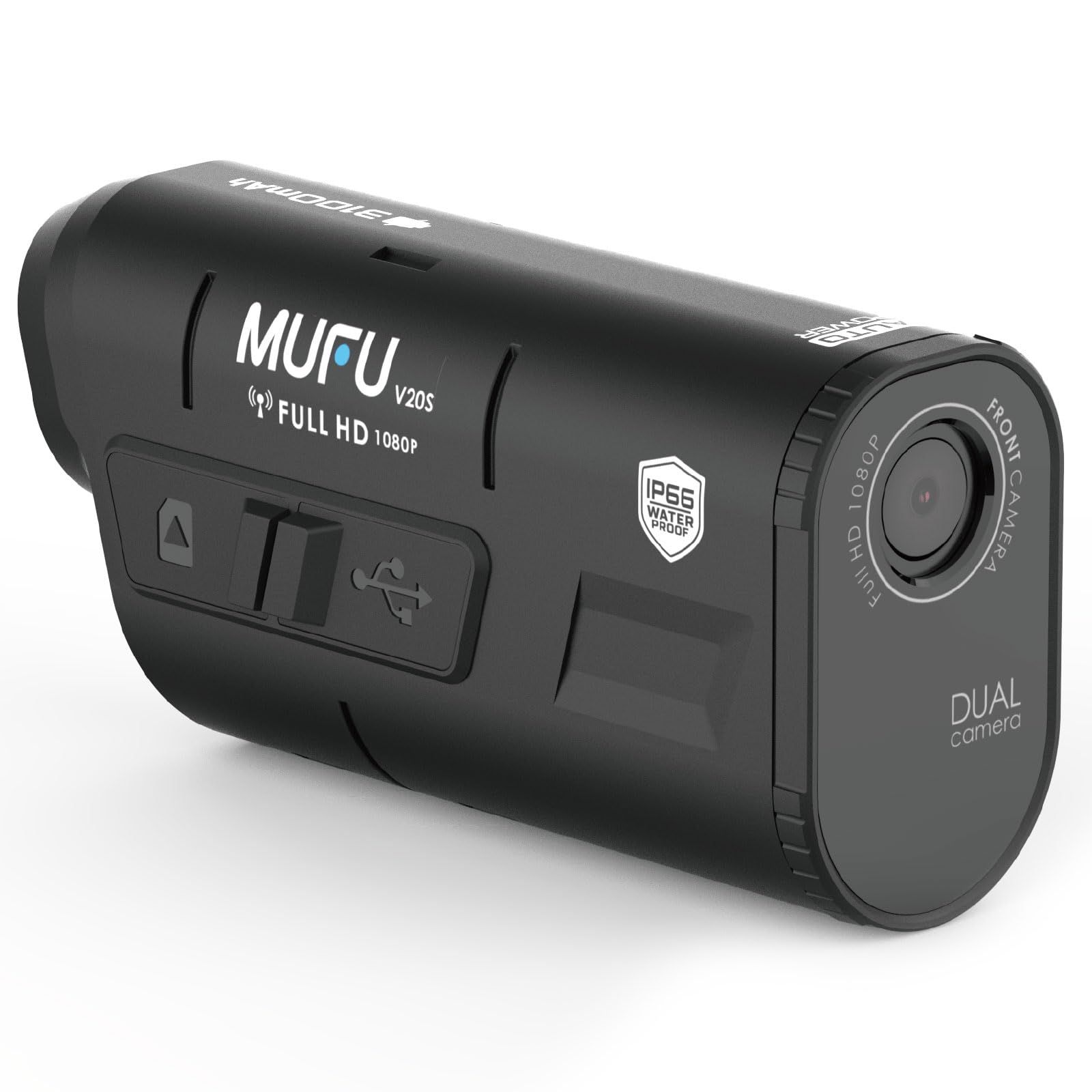 【新品】マックスウィン(Maxwin) ドライブレコーダー バイク用 2カメラ 前後同時録画 ヘルメット装着 自転車 WiFi 200万画素 フルHD IP66 3100mAh Gセンサー MF-BDVR001 fcba346a