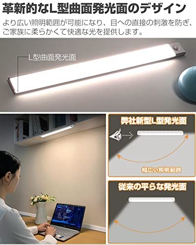 【新品】【2本入り】 人感センサーライト 室内 LED バー ライト 充電式 キャビネットライト 2200mAh 40cm 昼白色 超薄型設計 手元灯 マグネット LEDライト 足元灯 配線工事不要 省エネ 長寿命 高感度 高輝度 部屋 玄関 887ac594