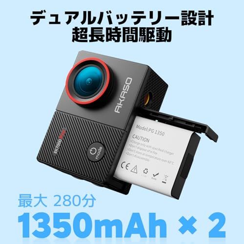 【新品】AKASO EK7000 Pro + 64GBメモリカード 4K アクションカメラ 2000万画素 タッチパネル式 Type-C外部マイク対応 手ブレ補正 WIFI搭載 広角レンズ 40m防水 水中カメラ HDMI出力 スポーツ リモ 221c5772