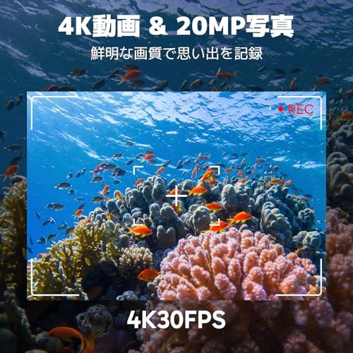 【新品】AKASO EK7000 Pro + 64GBメモリカード 4K アクションカメラ 2000万画素 タッチパネル式 Type-C外部マイク対応 手ブレ補正 WIFI搭載 広角レンズ 40m防水 水中カメラ HDMI出力 スポーツ リモ 221c5772