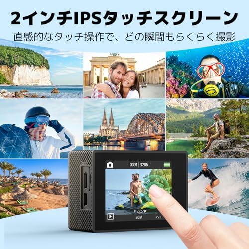 【新品】AKASO EK7000 Pro + 64GBメモリカード 4K アクションカメラ 2000万画素 タッチパネル式 Type-C外部マイク対応 手ブレ補正 WIFI搭載 広角レンズ 40m防水 水中カメラ HDMI出力 スポーツ リモ 221c5772