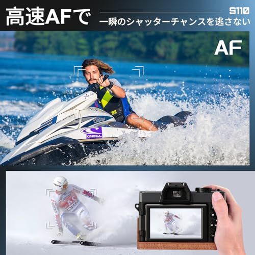 【新品】NBD 5K 6400万画素 デジタルカメラ 革ハーフケース付き【Wi-Fiとアプリ制御】16倍ズーム 一眼レフカメラ 180°フリップスクリーン | オートフォーカス?手ぶれ補正 |マクロ+広角レンズ＆ウェブカメラ機能 | 32GB 466364a6