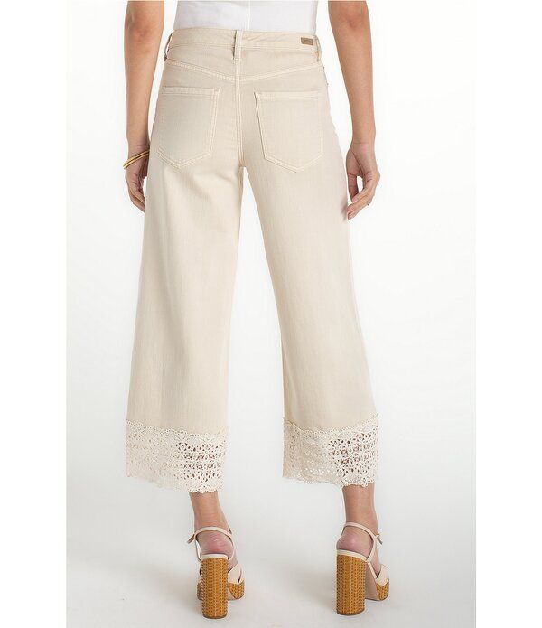 リヴァプール ロサンゼルス レディース ボトムス デニムパンツ ワイドレッグ クロップド レース ジーンズ Liverpoolos Angelestride Twill Mid Rise Wide Leg Lace Cropped Jeans Ecru エクリ リヴァプール ロサンゼルス レディース ボトムス デニムパンツ ワイドレッグ クロップド レース ジーンズ Liverpoolos Angelestride Twill Mid Rise Wide Leg Lace Cropped Jeans Ecru エクリ