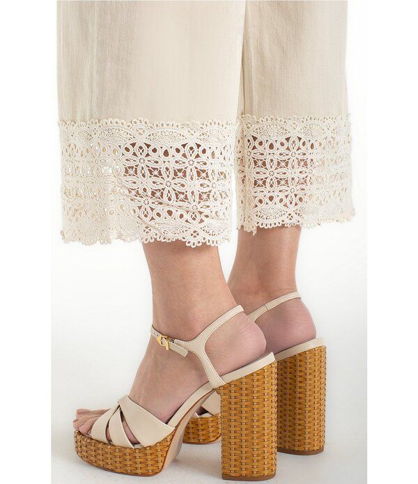 リヴァプール ロサンゼルス レディース ボトムス デニムパンツ ワイドレッグ クロップド レース ジーンズ Liverpoolos Angelestride Twill Mid Rise Wide Leg Lace Cropped Jeans Ecru エクリ リヴァプール ロサンゼルス レディース ボトムス デニムパンツ ワイドレッグ クロップド レース ジーンズ Liverpoolos Angelestride Twill Mid Rise Wide Leg Lace Cropped Jeans Ecru エクリ