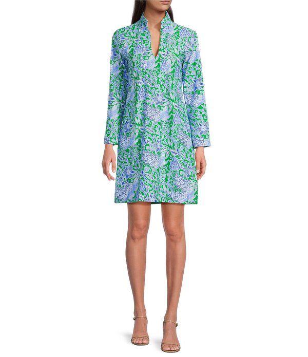 ジュードコーナリー レディース トップス ワンピース Vネック プリント ニット Jude Connally Kate Stretch Knit Butterfly Botanical Print Mandarin Collar Split VNeck 34
