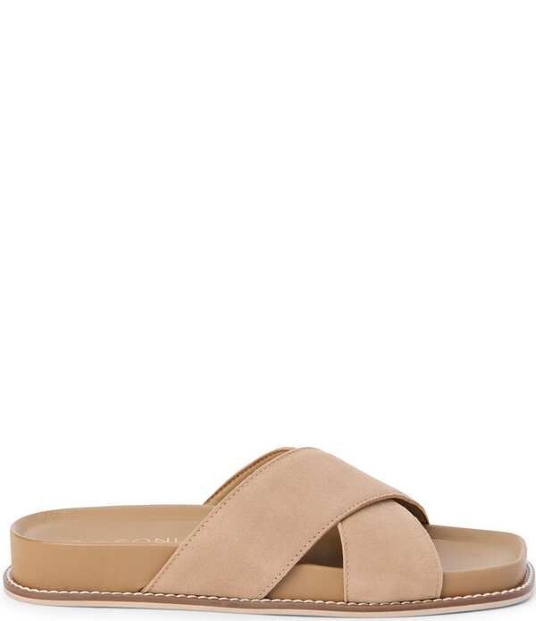 マチス レディース シューズ サンダル スエード Matisse Hannah Suede Cross Band Slide Sandals Tan タン