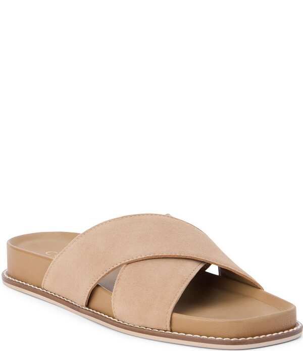 マチス レディース シューズ サンダル スエード Matisse Hannah Suede Cross Band Slide Sandals Tan タン
