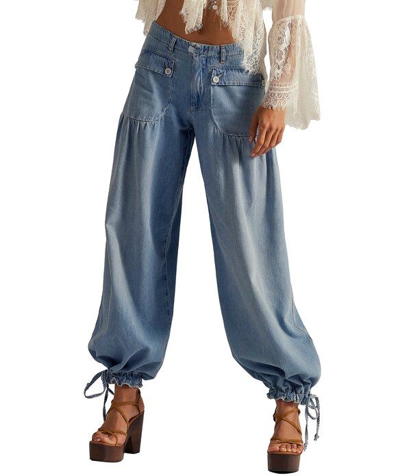 フリーピープル レディース ボトムス デニムパンツ アンクル ジーンズ Free People We The Free Lotus Mid Rise BalloonStyle Cinched Ankle Denim Jeans Bijou Blue ブルー
