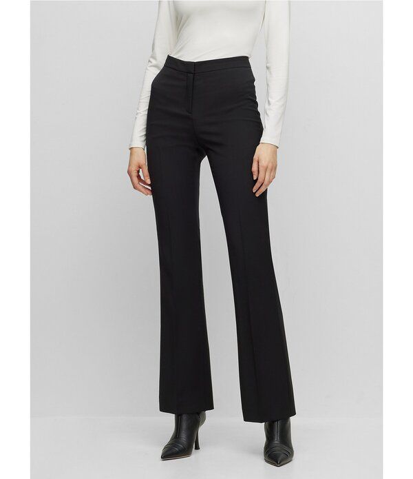 ヒューゴボス レディース ボトムス カジュアルパンツ ブーツカット ウール ブーツ BOSS by Hugo Boss Tuleah Virgin Wool Bootcut Coordinating Pant Black ブラック