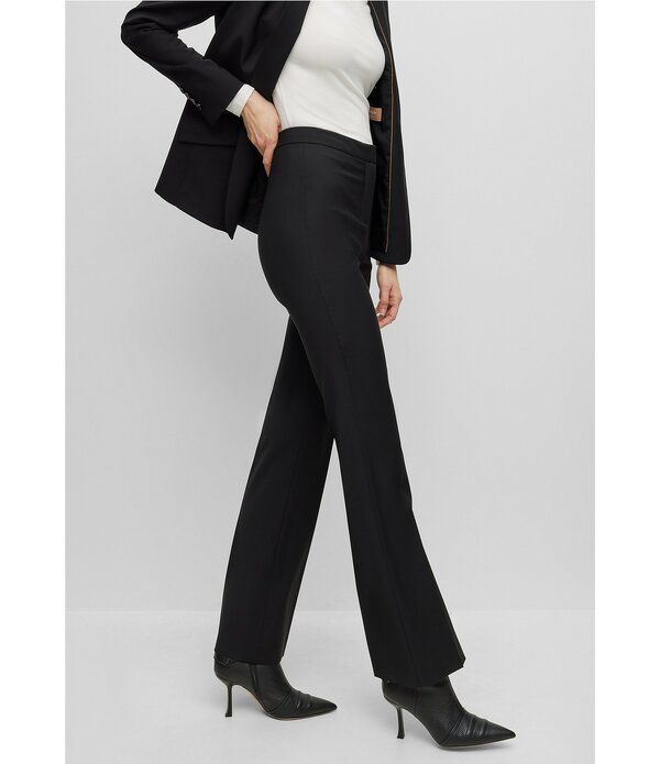 ヒューゴボス レディース ボトムス カジュアルパンツ ブーツカット ウール ブーツ BOSS by Hugo Boss Tuleah Virgin Wool Bootcut Coordinating Pant Black ブラック
