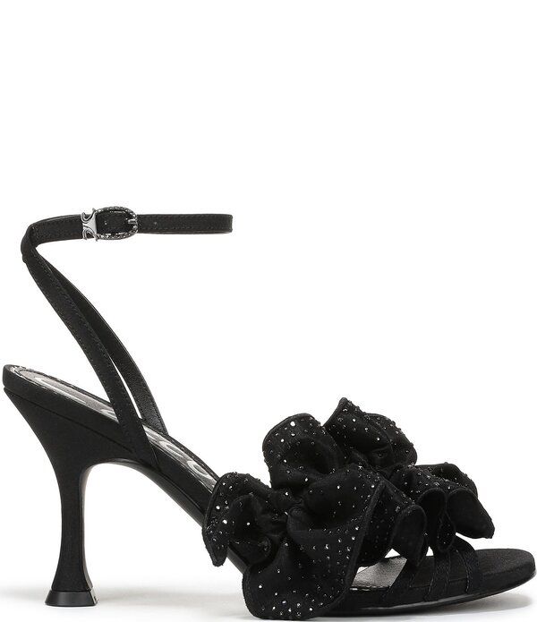 サムエデルマン レディース シューズ サンダル フリル シルク アンクル Circus NY by Sam Edelman Lucillembellished Silk Ruffle Ankle Strap Dressandals Black ブラック