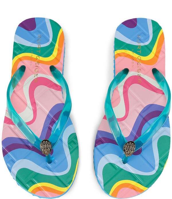 カートジェイガーロンドン レディース シューズ サンダル プリント ロゴ Kurt Geiger London Kensington Q Printed Logo Pool Flip Flops Blue Combo ブルー カートジェイガーロンドン レディース シューズ サンダル プリント ロゴ Kurt Geiger London Kensington Q Printed Logo Pool Flip Flops Blue Combo ブルー