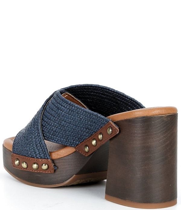 ラッキーブランド レディース シューズ サンダル ヒール Lucky Brand Casyna Crosstrap Studded Heel Slide Sandals Navy ネイビー ラッキーブランド レディース シューズ サンダル ヒール Lucky Brand Casyna Crosstrap Studded Heel Slide Sandals Navy ネイビー