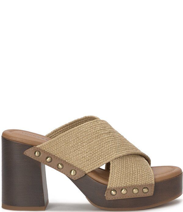 ラッキーブランド レディース シューズ サンダル ヒール Lucky Brand Casyna Crosstrap Studded Heel Slide Sandals Dark Natural