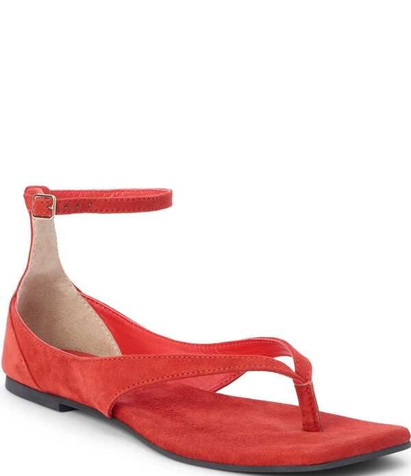 マチス レディース シューズ サンダル スエード アンクル Matisse Kerry Suede Ankle Strap Thong Sandals Red レッド