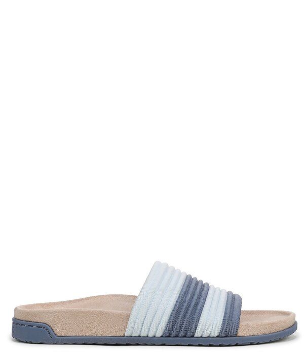 バイオニック レディース シューズ サンダル ニット Vionic Evie Compression Stripe Knit Slide Sandals Pacific Blue ブルー