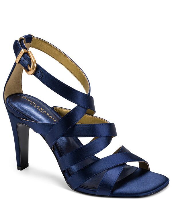 ダナキャラン レディース シューズ サンダル ラップワンピース サテン アンクル Donna Karan Briarrose Satin Stappy Ankle Wrap Dressandals Nightfall