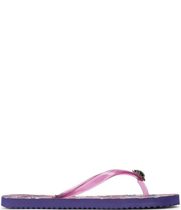 カートジェイガーロンドン レディース シューズ サンダル プリント ロゴ Kurt Geiger London Kensington Q Butterfly Print Logo Pool Flip Flops Lilac ライラック
