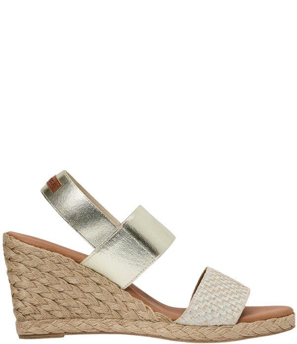 アンドレアース レディース シューズ サンダル トール Andre Assous Allison Metallic Elastic Slingback Wedgespadrille Sandals Platino Multi マルチカラー