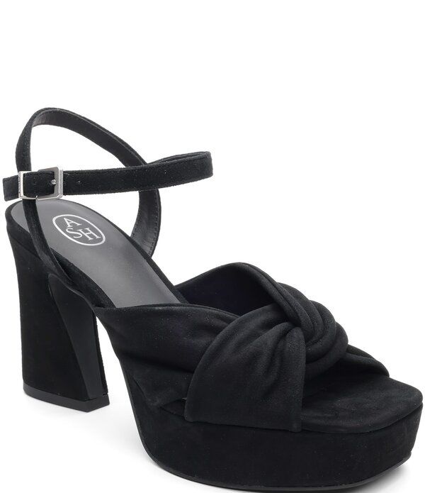 アッシュ レディース シューズ サンダル プラットフォーム スエード アンクル ヒール ASH Opusuede Ankle Strap Higheel Dress Platform Sandals Black ブラック