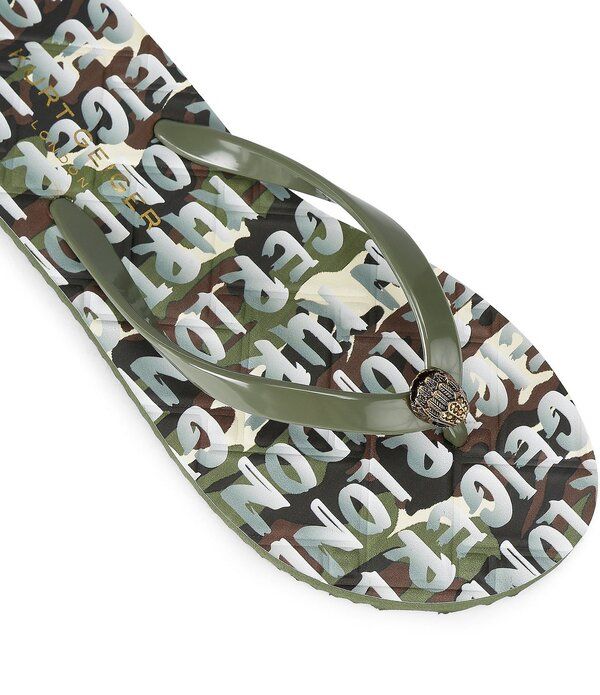 カートジェイガーロンドン レディース シューズ サンダル プリント ロゴ Kurt Geiger London Kensington Q Camo Logo Print Pool Flip Flops Green Multi グリーン カートジェイガーロンドン レディース シューズ サンダル プリント ロゴ Kurt Geiger London Kensington Q Camo Logo Print Pool Flip Flops Green Multi グリーン
