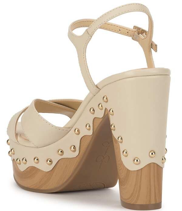 ジェシカシンプソン レディース シューズ サンダル プラットフォーム レザー Jessica Simpson Samintia Leather Studded Platform Sandals Ivory アイボリー