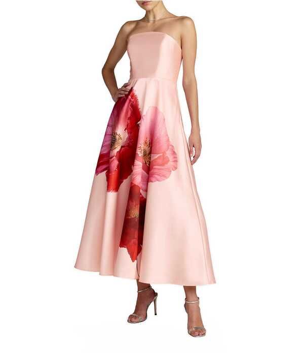 マックダガル レディース トップス ワンピース A ライン フラワー柄 プリント ミディ ストラップレス フラワー Mac Duggal Floral Printed Mikado Strapless ALine Midi Dress Blush Multi