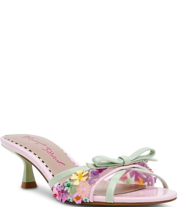 ベッツィジョンソン レディース シューズ サンダル ヒール Betsey Johnson Shirley Bow Detailed Kitten Heel Dressandals PinkMulti ピンク