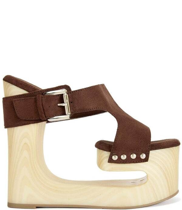 アザレア ワン レディース シューズ サンダル プラットフォーム Azalea Wang Elgedi Open Platform Wedge Slide Sandals Chocolate チョコレート