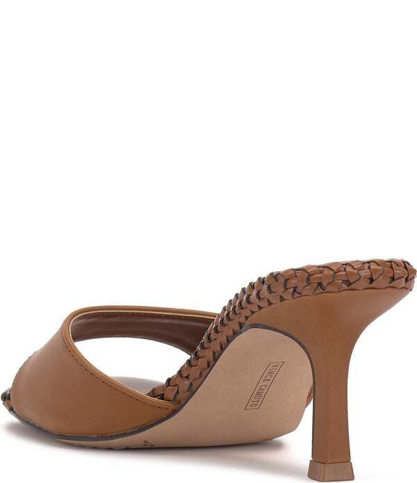 ヴィンスカムート レディース シューズ サンダル レザー Vince Camuto Emmla Leather Stitched Banded Slide Sandals Caramello