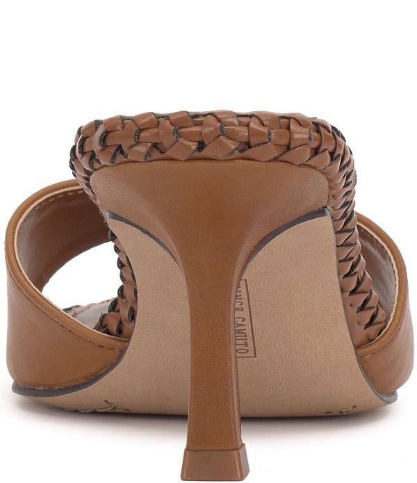 ヴィンスカムート レディース シューズ サンダル レザー Vince Camuto Emmla Leather Stitched Banded Slide Sandals Caramello
