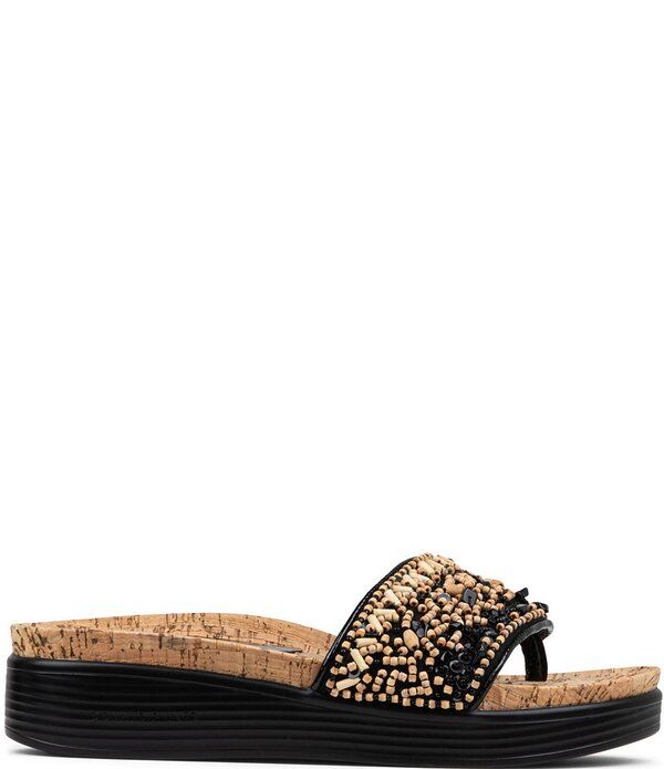 ドナルドプリネール レディース シューズ サンダル スパンコール レザー Donald Pliner Fifi Beaded Sequined Leather Cork Wedge Thong Sandals BlackNatural ブラック ドナルドプリネール レディース シューズ サンダル スパンコール レザー Donald Pliner Fifi Beaded Sequined Leather Cork Wedge Thong Sandals BlackNatural ブラック