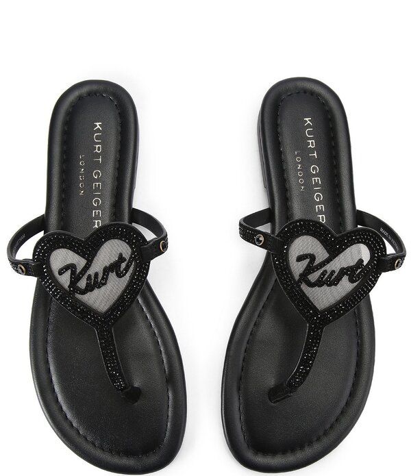 カートジェイガーロンドン レディース シューズ サンダル トール ロゴ Kurt Geiger London Kurt Heart Embellished Metallic Logo TBar Sandals Black ブラック カートジェイガーロンドン レディース シューズ サンダル トール ロゴ Kurt Geiger London Kurt Heart Embellished Metallic Logo TBar Sandals Black ブラック