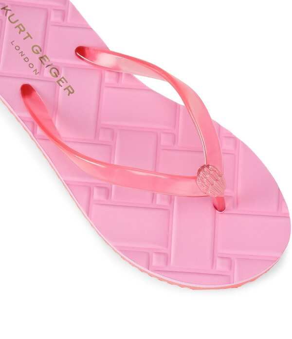 カートジェイガーロンドン レディース シューズ サンダル ロゴ Kurt Geiger London Kensington Q Logo Pool Flip Flops Pink ピンク