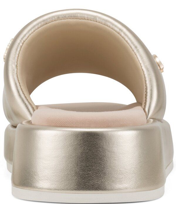 カール ラガーフェルド レディース シューズ サンダル プラットフォーム KARLAGERFELD PARIS Opal Macaron Charms Platform Wedge Slide Sandals White Gold ホワイト カール ラガーフェルド レディース シューズ サンダル プラットフォーム KARLAGERFELD PARIS Opal Macaron Charms Platform Wedge Slide Sandals White Gold ホワイト