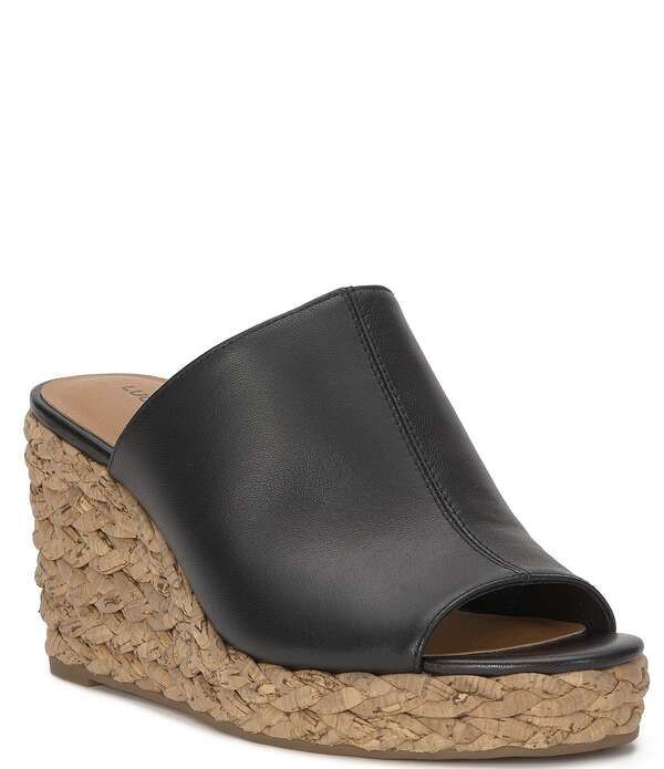 ラッキーブランド レディース シューズ サンダル Lucky Brand Cabriah Espadrille Braided Cork Wedge Slide Sandals Black ブラック